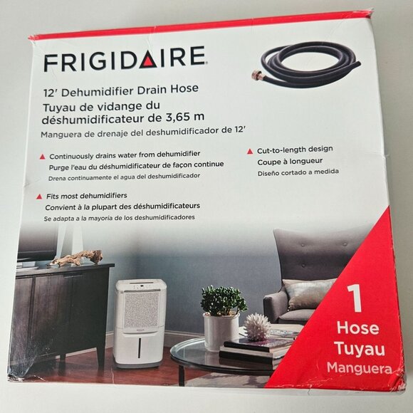 Frigidaire Dehumidifier Drain Hose 12 ft Cut To Length with hose coupling - Picture 1 of 7